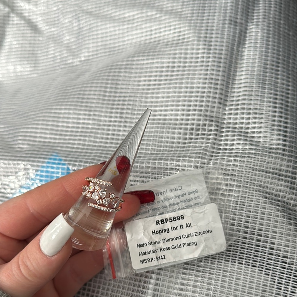 Rose Gold Cubic Zirconia Ring Set